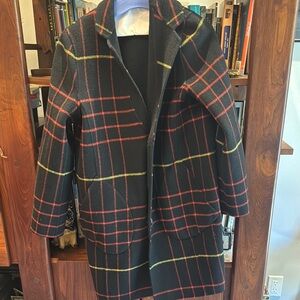 Rag & Bone Reversible Wool Plaid Coat. Reverse to a solid black coat.